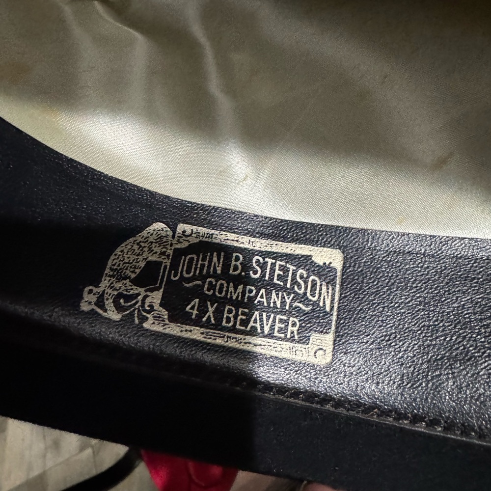 Stetson Black Cowboy hat size 6 7/8 Vintage Berry farm 4X beaver - Picture 4 of 6